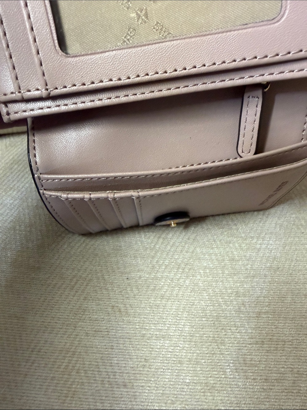 Michael Kors Blush Signature Compact Wallet with Gold Logo - Picture 8 of 9